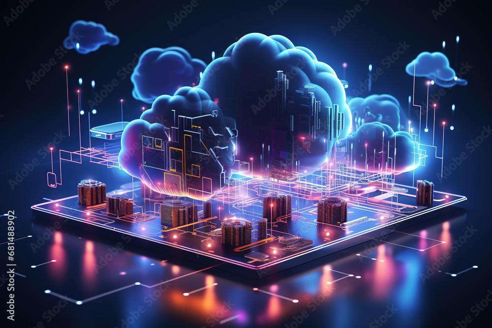 Cloud computing technology concept. Cyber security