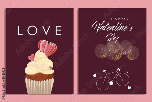 Valentines day card vertical banner