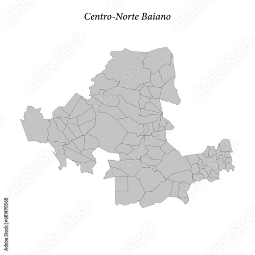 map of Centro-Norte Baiano is a mesoregion in Bahia with borders municipalities photo