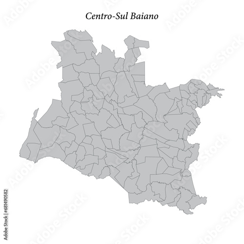 map of Centro-Sul Baiano is a mesoregion in Bahia with borders municipalities photo