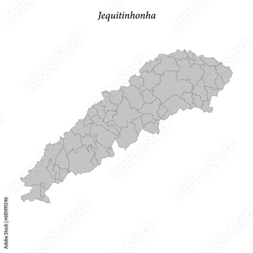 map of Jequitinhonha is a mesoregion in Minas Gerais with borders municipalities