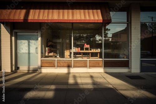 An empty shop window. Holiday. An abandoned store.