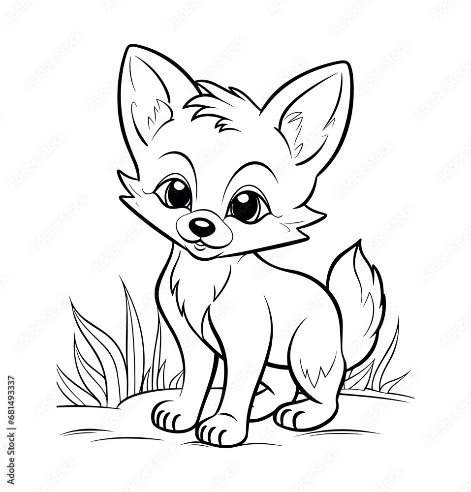Fox cartoon coloring pages - coloring book for kids