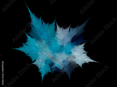 Abstract fractal blue pattern on black background