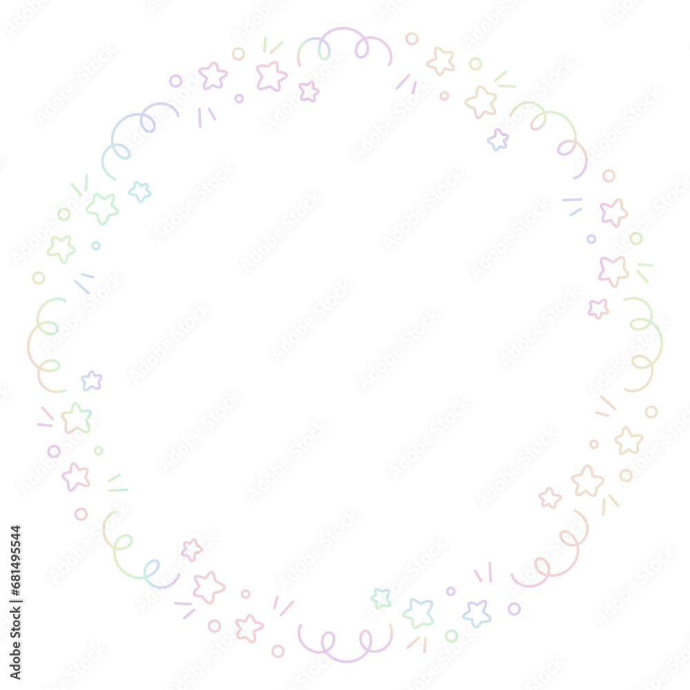 Circle floral flower cute minimal hologram y2k fairy border frame spring summer wedding day baby shower birthday decoration
