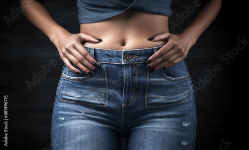 Close-Up Woman in Tight Blue Jeans © artefacti