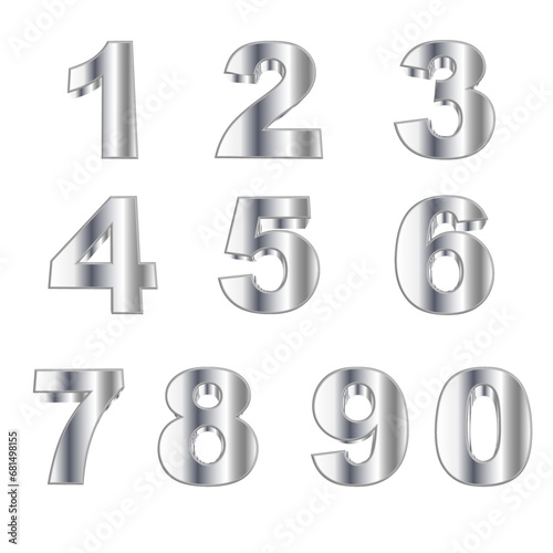 Numeros plata de 3D 
