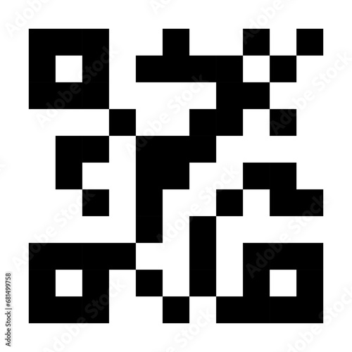 Quar code line icon. Scan me, product, link to application, pattern, recognition, chip, information, marking. Multicolored icon on white background.