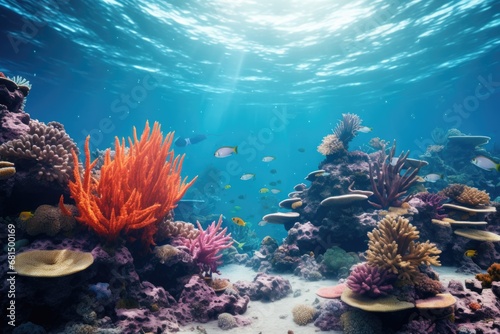 Underwater world with corals
