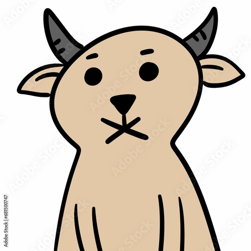 illustration of cute cartoon buffalo