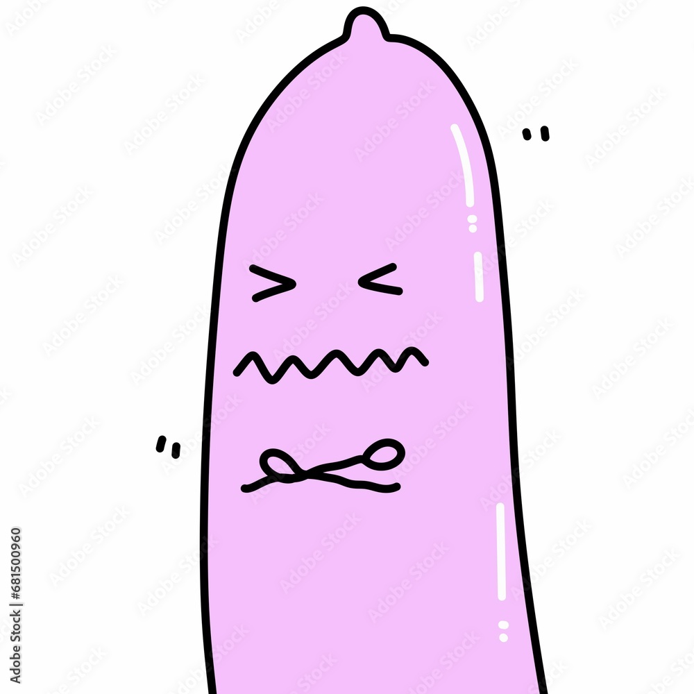 pink kawaii condom. protected sex. Cartoon style. pink kawaii condom. protected sex. Cartoon style.