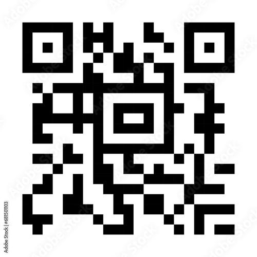 Quar code line icon. Scan me, recognition, chip, information, product, link to application, pattern,marking. Multicolored icon on white background.
