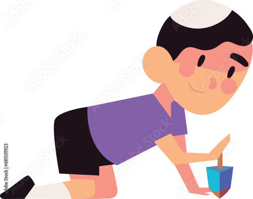 hanukkah boy with dreidel