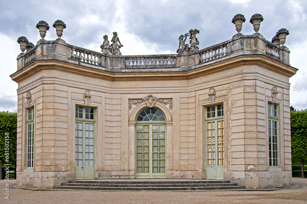 The Petit Trianon, the Pavillon Francais. Palace of Versailles, PARIS, FRANCE - June 27, 2012.