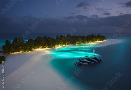 Sapphire Sails: Maldives' Vaadhoo Island Bioluminescence.