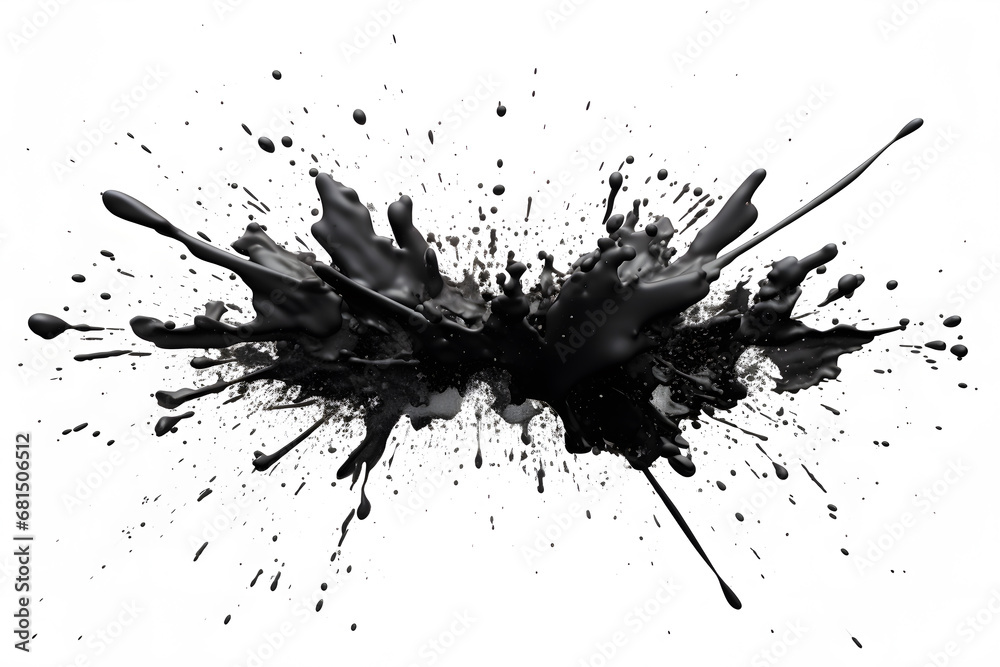 Black ink splash isolated on white background Black ink splash isolated on white background
