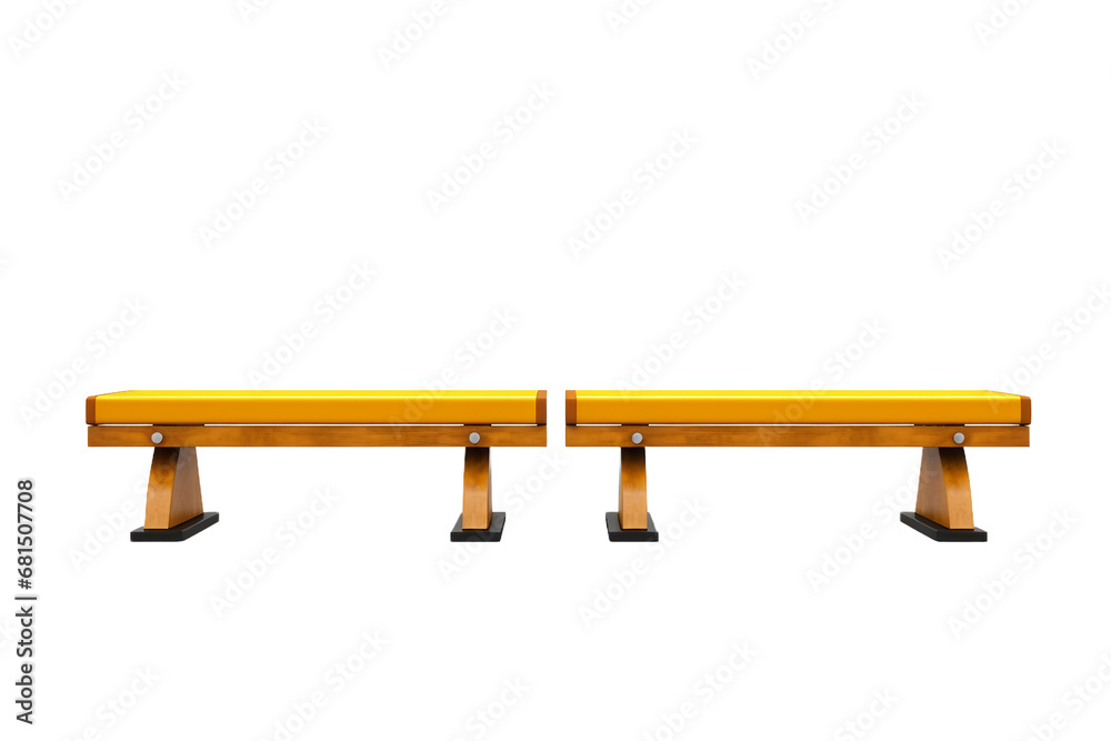 Clean Surface Pickleball Court Benches Isolation on a transparent