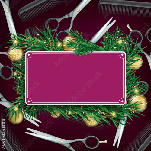 Scissors Combs Purple Sign Christmas Cover