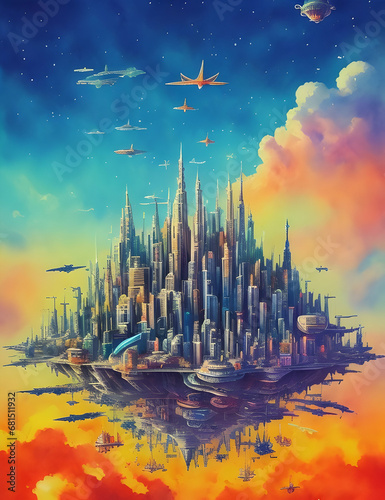 The future city art painting