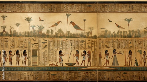 the process of papyrus painting and art in ancient Egypt