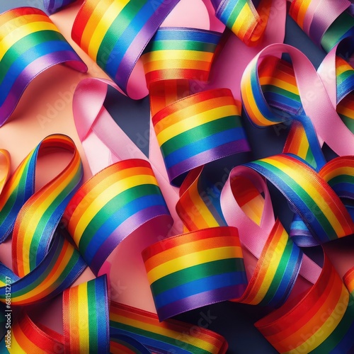rainbow ribbon lgbt symbol