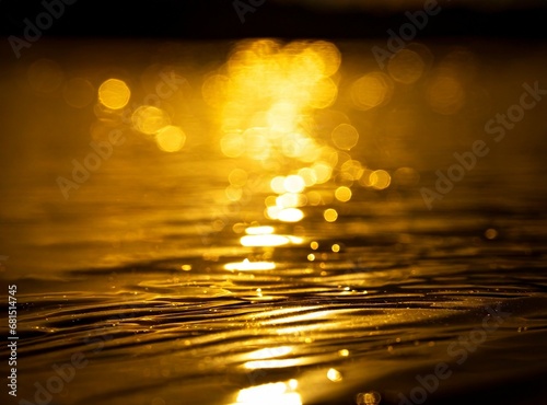 Lake Golden Hour Closeup Background, Calm Nature Wallpaper