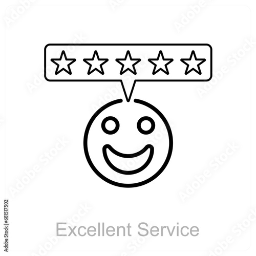 Excellent service and service icon concept