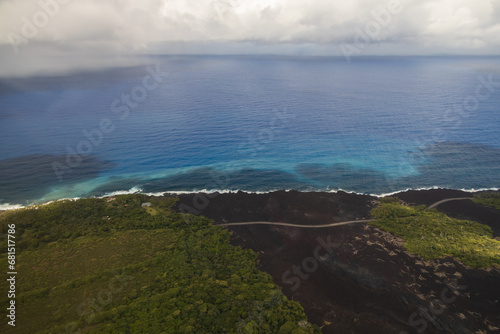 Aerial coastal view of the Island of Hawai'i 