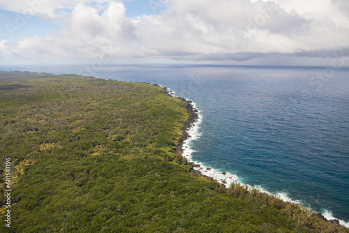 Aerial coastal view of the Island of Hawai'i 