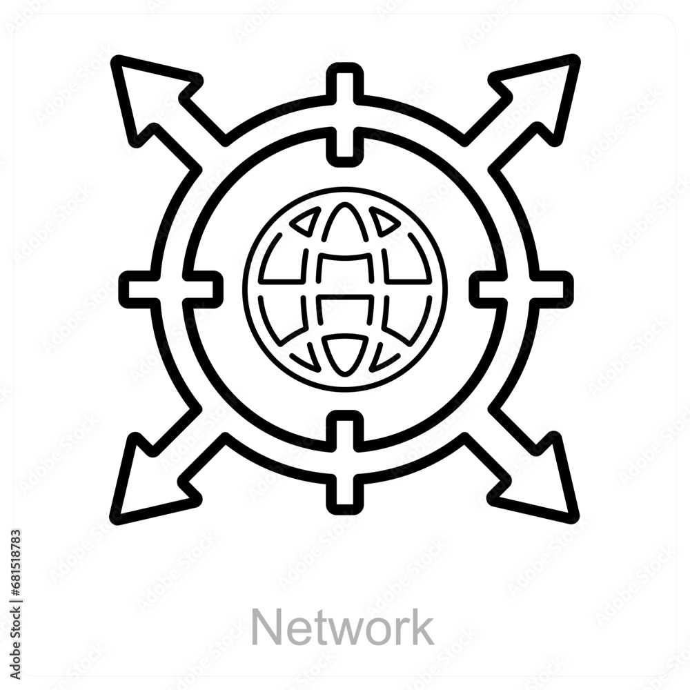 Obraz premium Network and connection icon concept