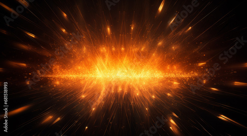A fiery space explosion radiates intense heat and light.
