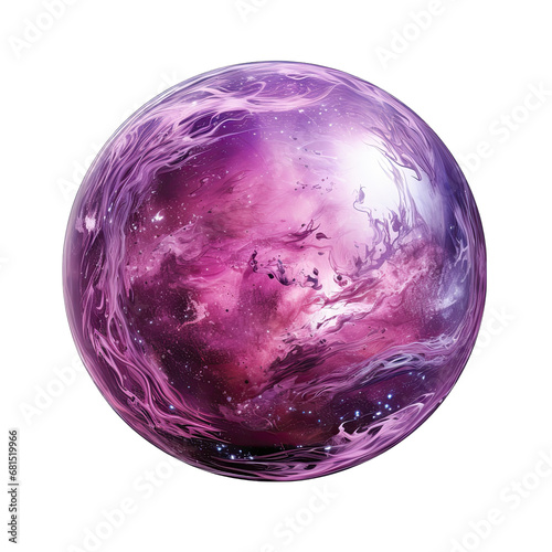 Purple Plum Planet Isolated on Transparent or White Background, PNG