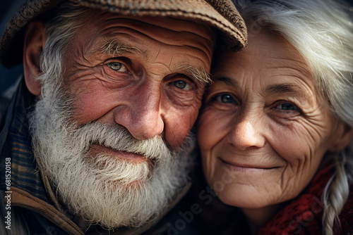 Beautiful retired couple spend together all lifetime love feelings concept Generative AI picture portrait