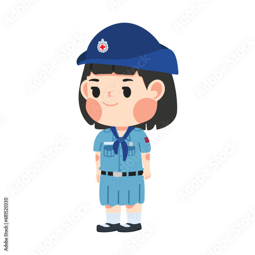 girl scout thai  uniform cartoon