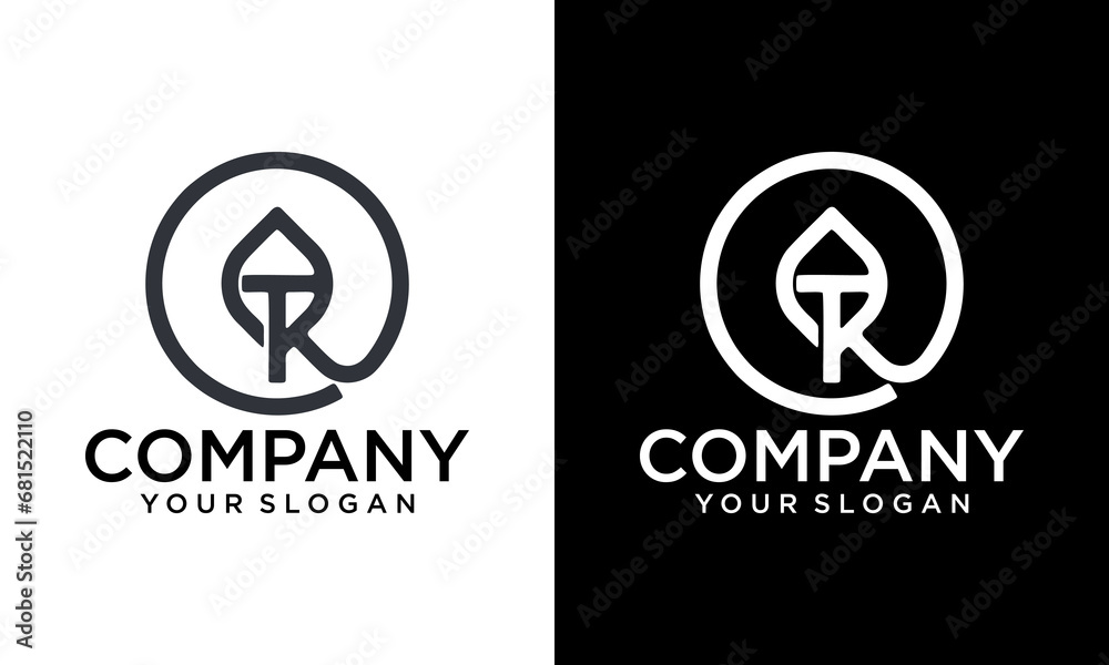 Letter TR circle logo design vector Letter TR circle logo design vector