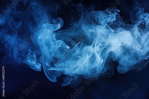 Blue And White Cloud Of Smoke On Dark Blue Background High Quality Photo
