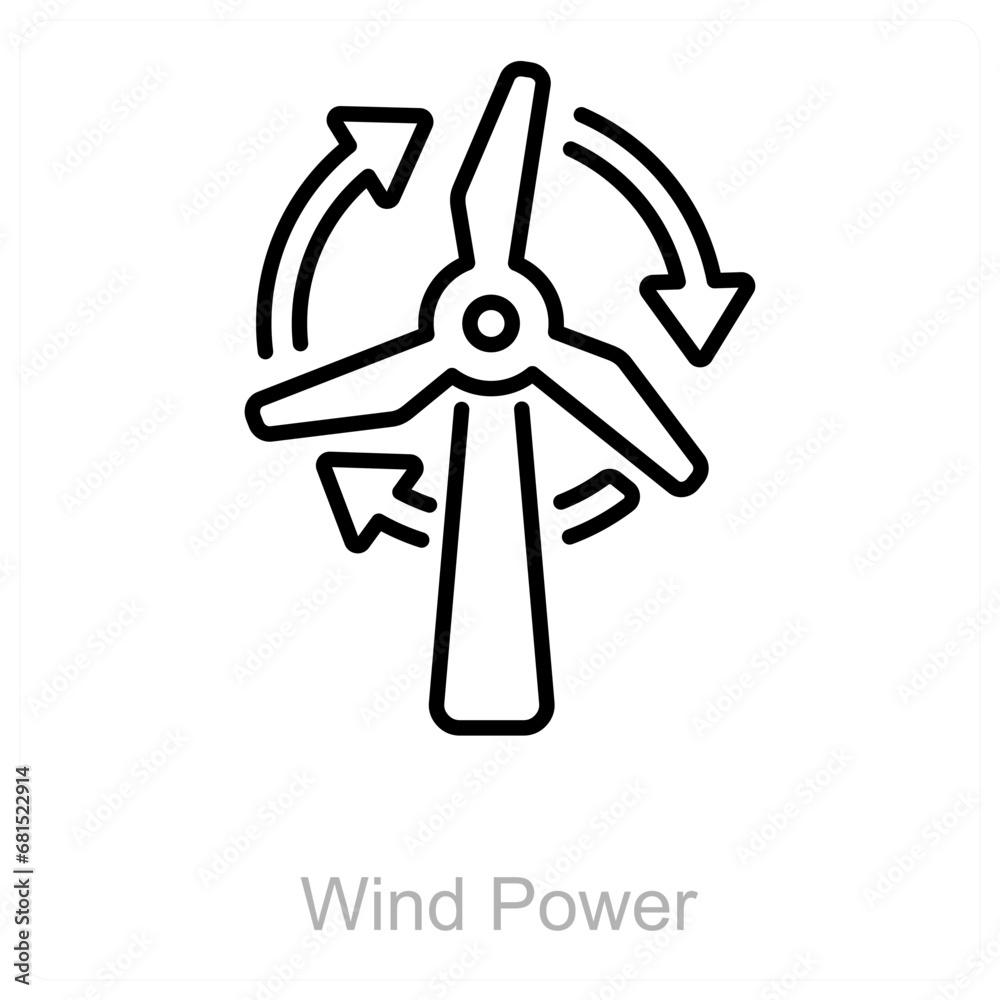 Wind Power and ecology icon concept Wind Power and ecology icon concept