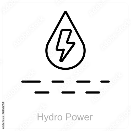 Hydro Power and generation icon concept