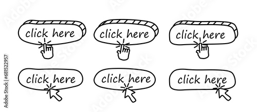 Set of vector modern web buttons in modern color