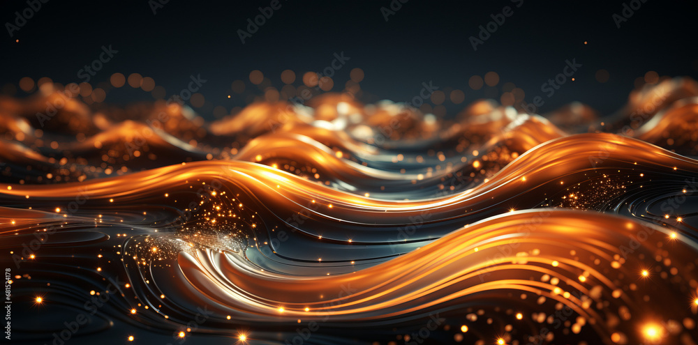 golden wave animation background