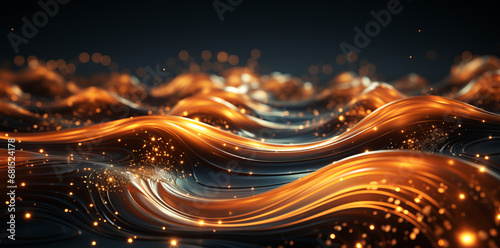 golden wave animation background