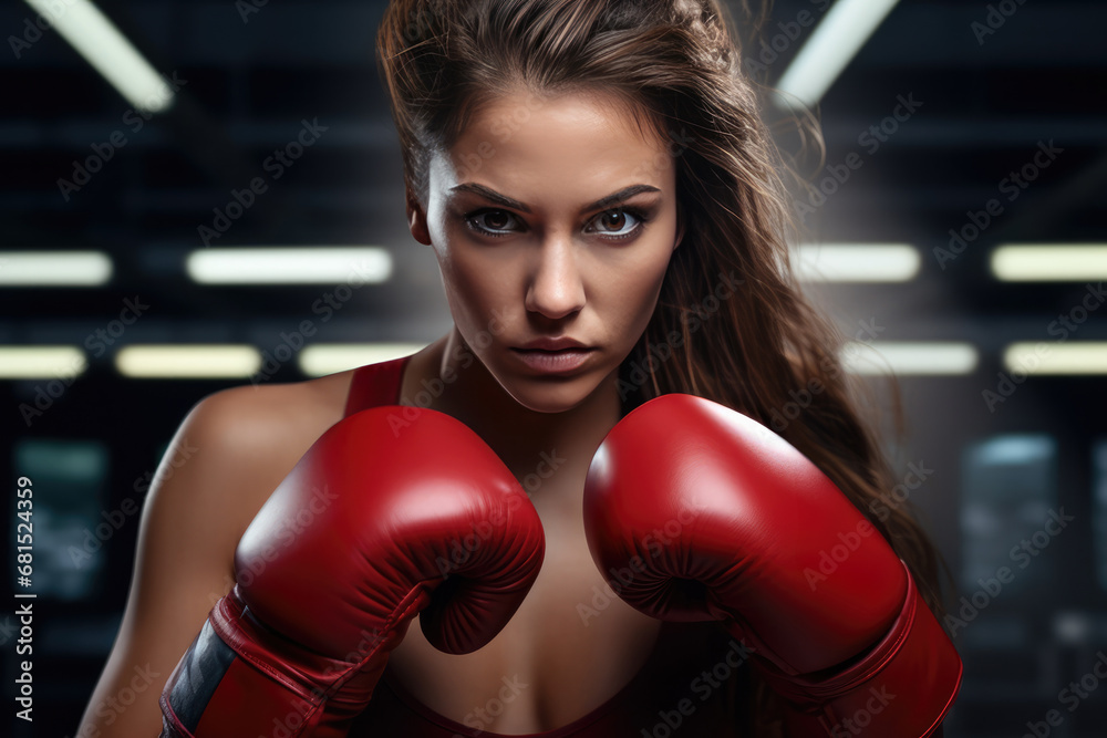 Boxing Practice For Beautiful Woman Photorealism