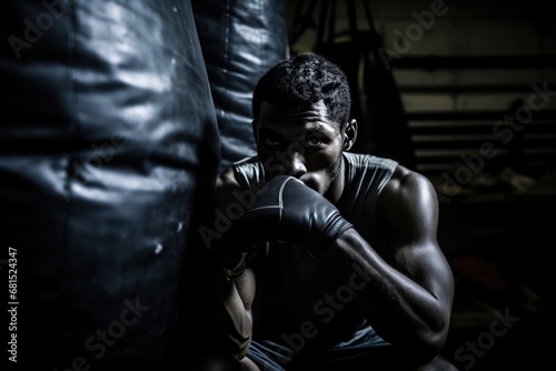 Boxer Mentally Preparing For The Fight Ahead