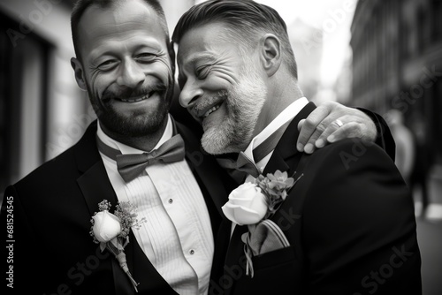 Celebrating Love Joyful Wedding Day For Gay Couple photo