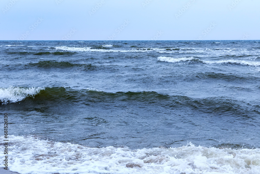 Beautiful seascape on the Baltic Sea coast in spring.