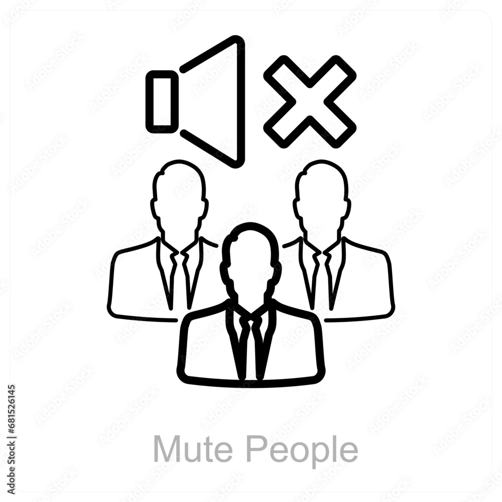 Fototapeta premium Mute People and mute icon concept