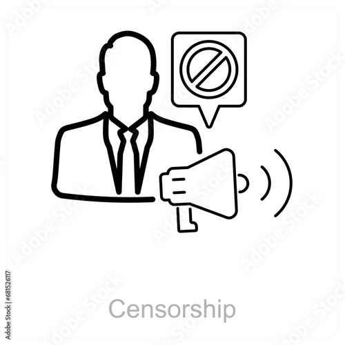 Censorship and censor icon concept