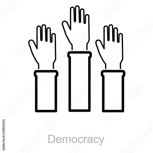 Democracy and power icon concept