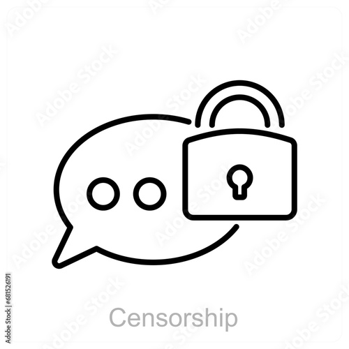 Censorship and censor icon concept