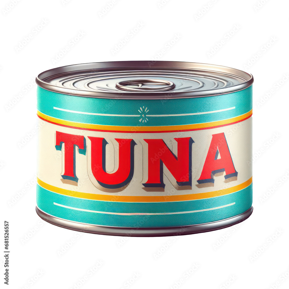 Tuna fish tin can product isolated on white transparent background, png Tuna fish tin can product isolated on white transparent background, png